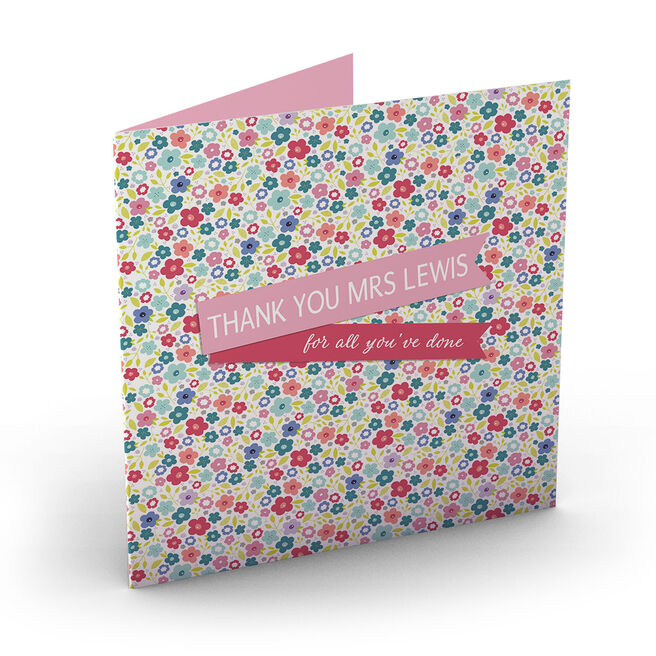 Personalised Thank You Card - For All You've Done