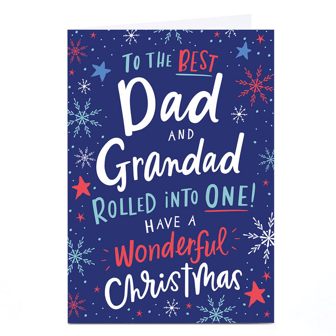 Personalised Ebony Newton Christmas Card - The Best Dad and Grandad
