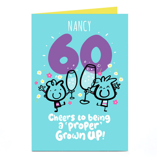 Personalised Fruitloops 60th Birthday Card - A 'Proper' Grown Up!