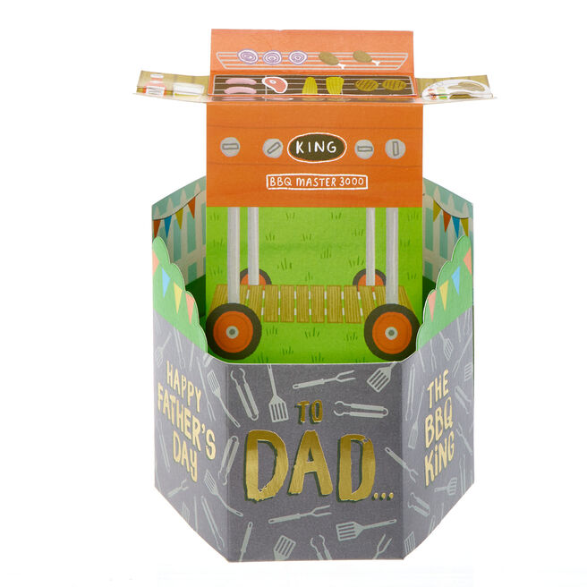 Dad The BBQ King 3D Pop-Up Father's Day Card