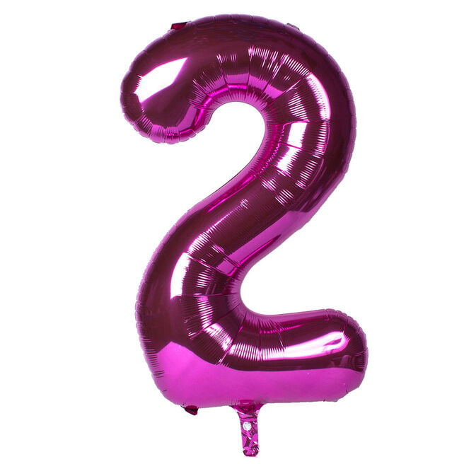 Pink Number 2 Foil Giant Helium Balloon (Deflated)