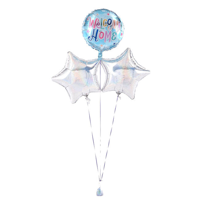 Welcome Home Silver Balloon Bouquet - DELIVERED INFLATED!