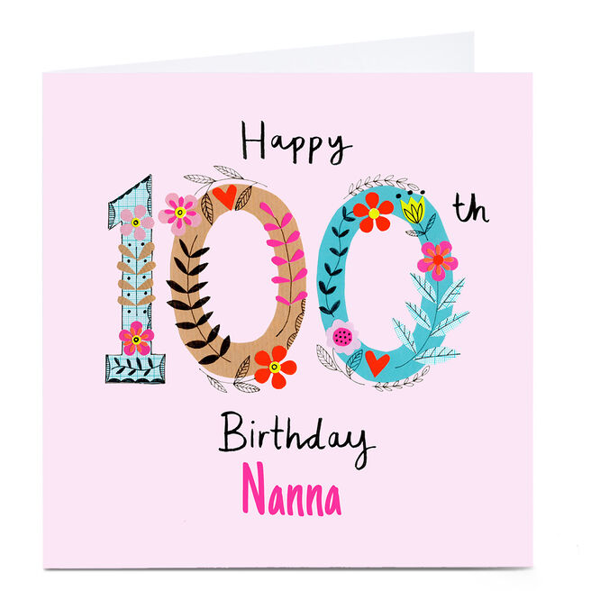 Personalised Lindsay Loves To Draw 100th Birthday Card 