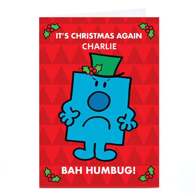 Personalised Mr Men & Little Miss Christmas Card - Bah Humbug!