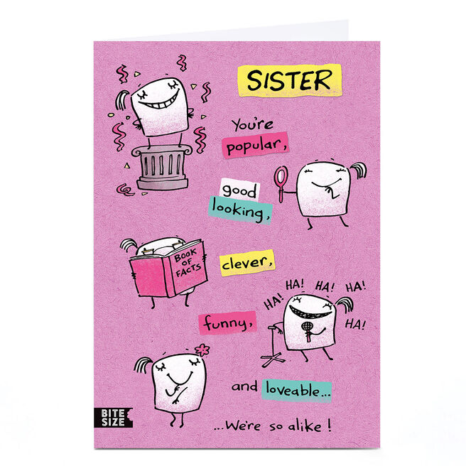 Personalised Birthday Card - We're So Alike, Sister
