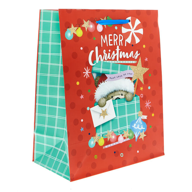 Large Portrait Hugs Bear Christmas Gift Bag