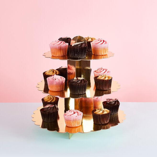 Metallic Gold 3 Tier Scallop Cake Stand 
