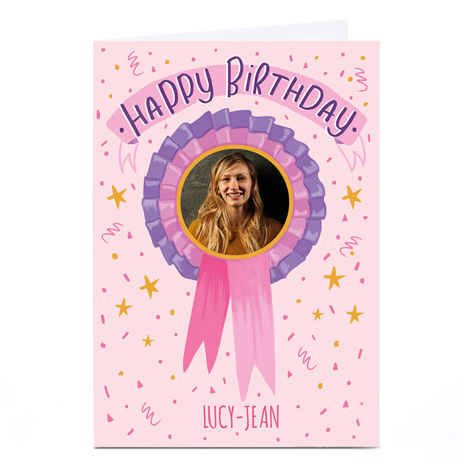 Photo Carol Richardson Birthday Card - Pink Badge