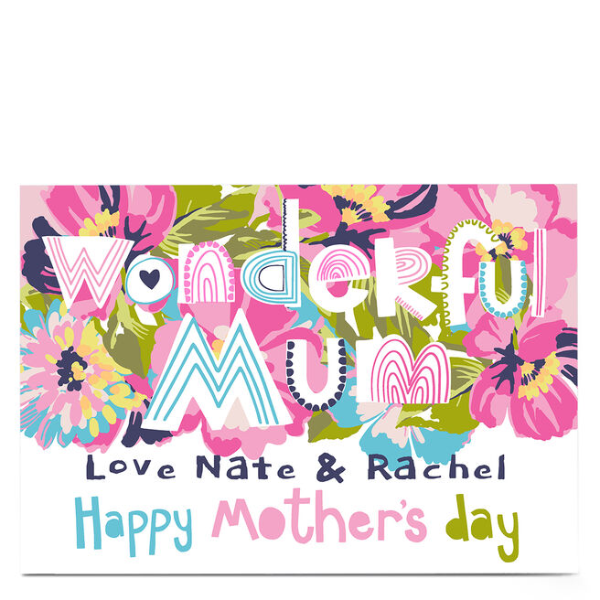 Personalised Bev Hopwood Mother's Day Card - Wonderful Mum