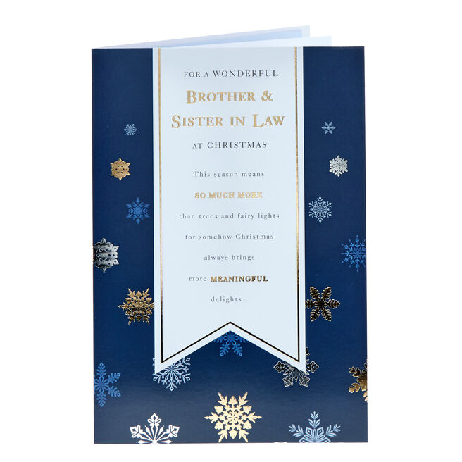 Brother & Sister In Law Navy Verse Christmas Card