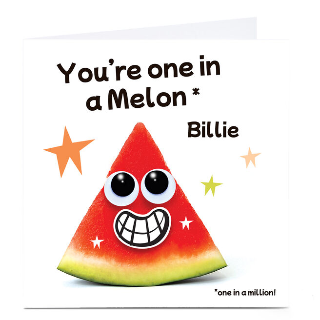 Personalised Hello Munki Card - One In A Melon