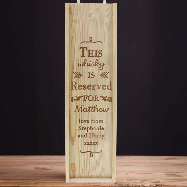Personalised Reserved For Wooden Wine Bottle Box