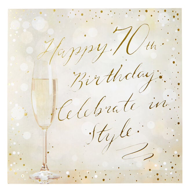 Platinum Collection 70th Birthday Card - Celebrate In Style