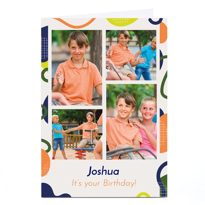 Photo Birthday Card - 4 Photos, It's Your Birthday