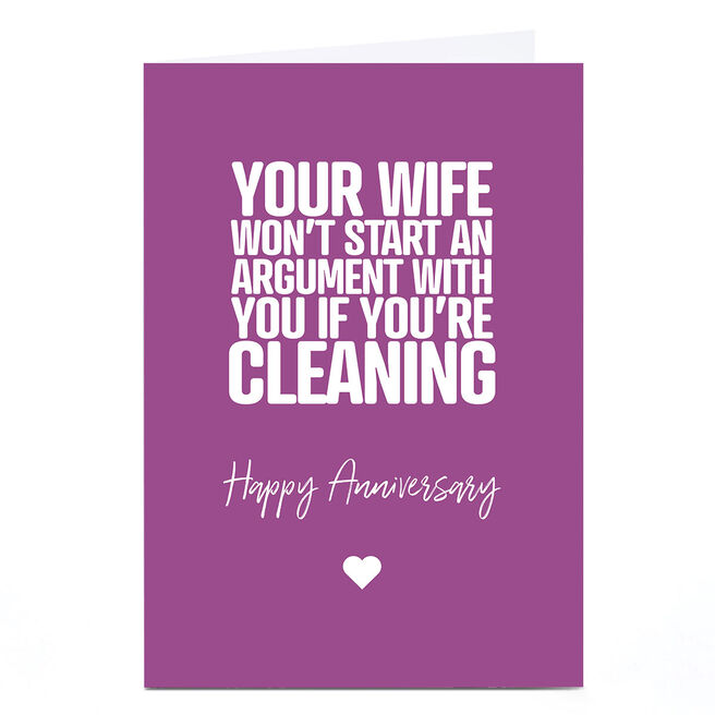Personalised Punk Anniversary Card - Wife, Cleaning