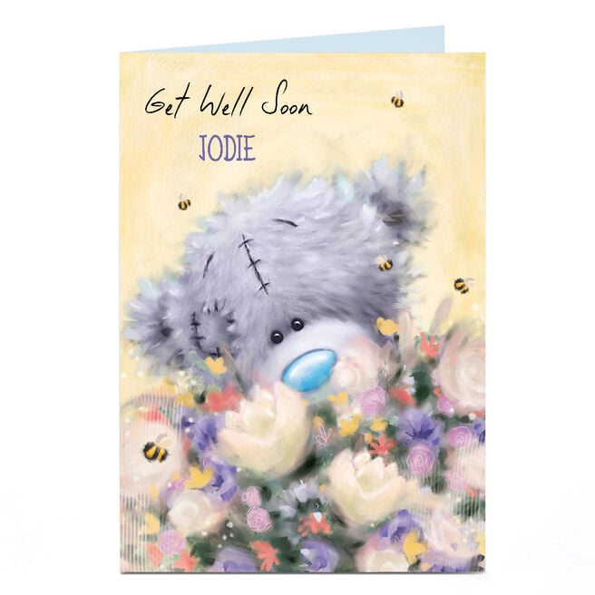 Personalised Tatty Teddy Get Well Soon Card - Flowers