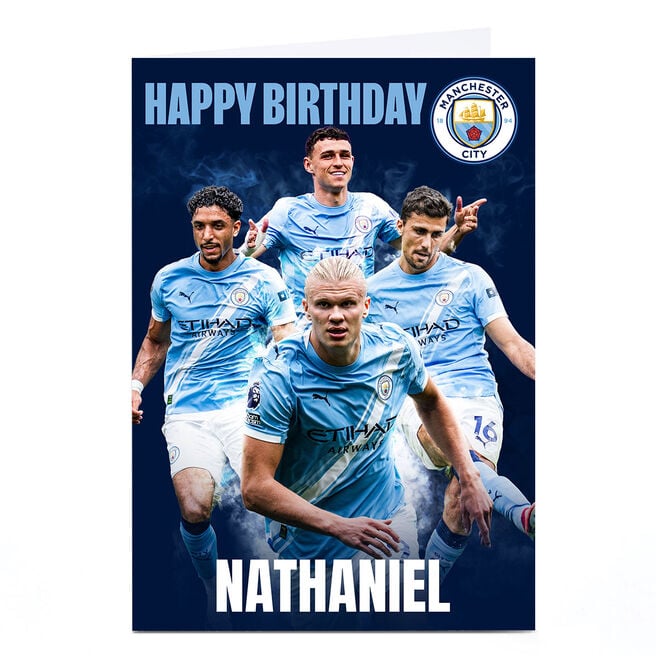 Personalised Football Birthday Card - Manchester City