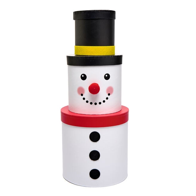 Snowman Stacking Gift Boxes - Set of 3