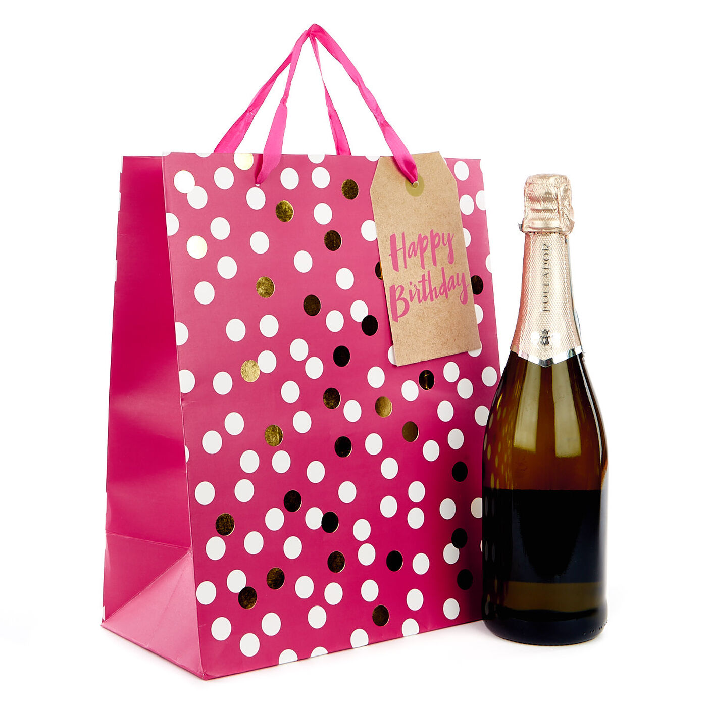 Buy Large Portrait Gift Bag - Pink Spots, Happy Birthday For Gbp 1.29 |  Card Factory Uk