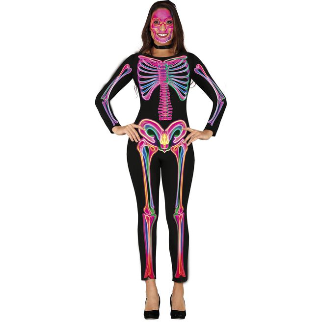 Neon Skeleton Adult Fancy Dress Costume