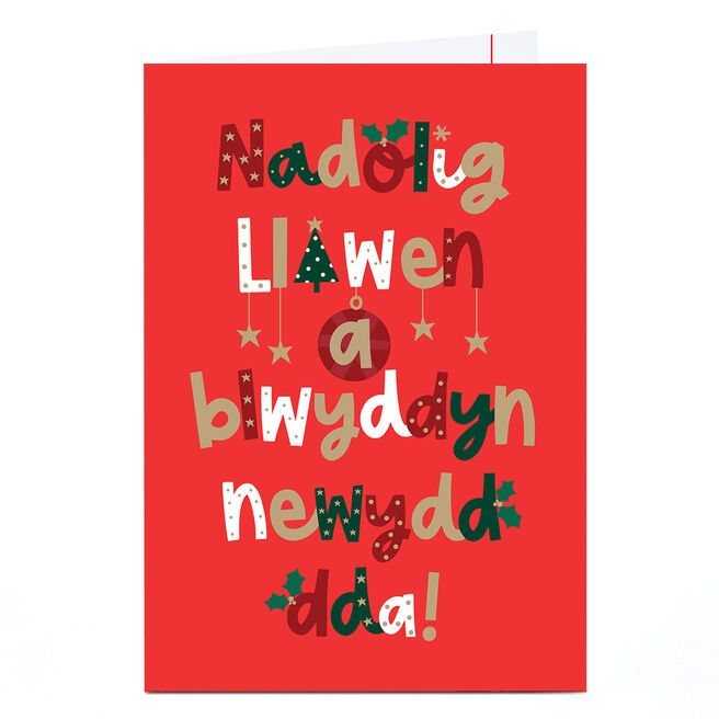 Welsh Christmas Card - Bright Letters