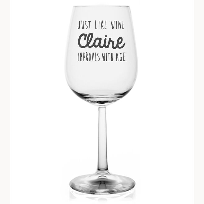 Personalised Wine Glass - Improves With Age