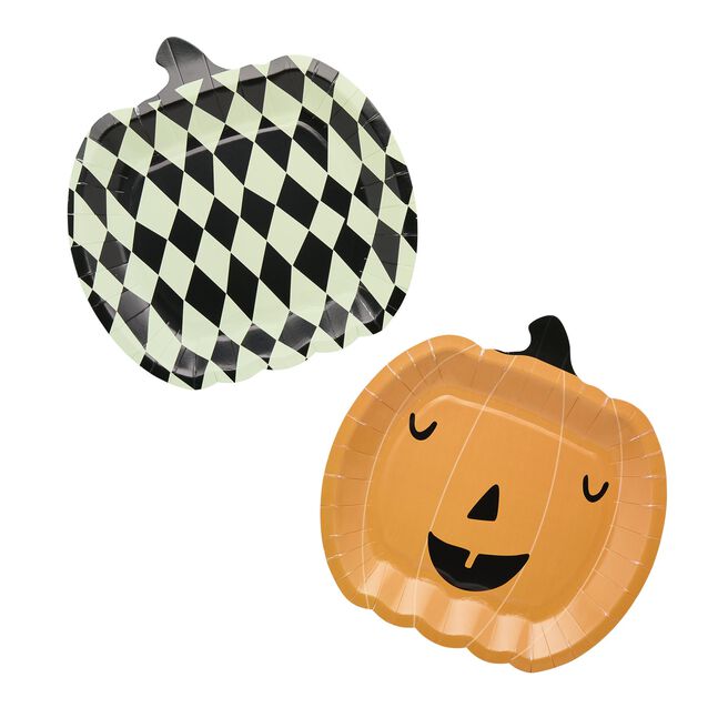 Pumpkin Shaped Paper Plates - Pack of 8