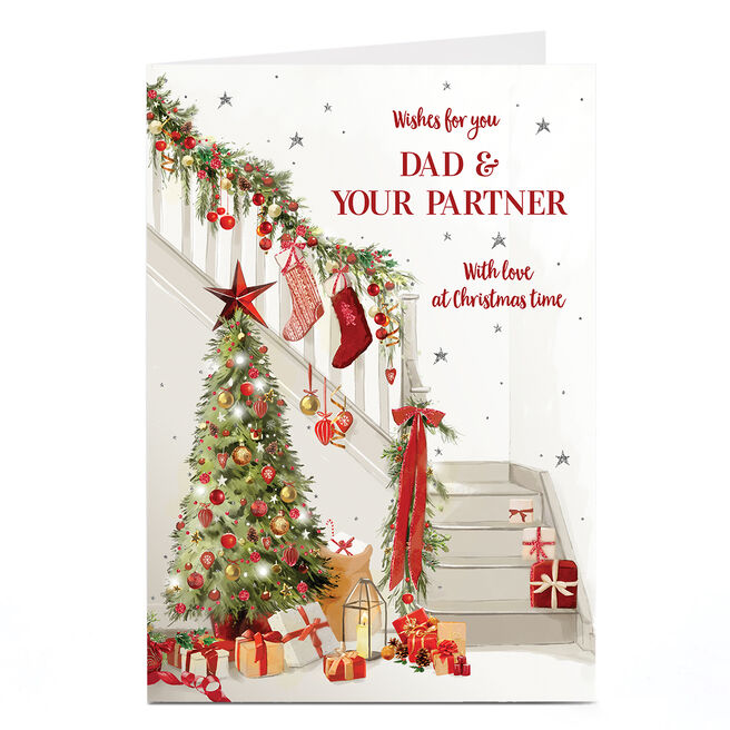 Personalised Christmas Card - Staircase with Tree