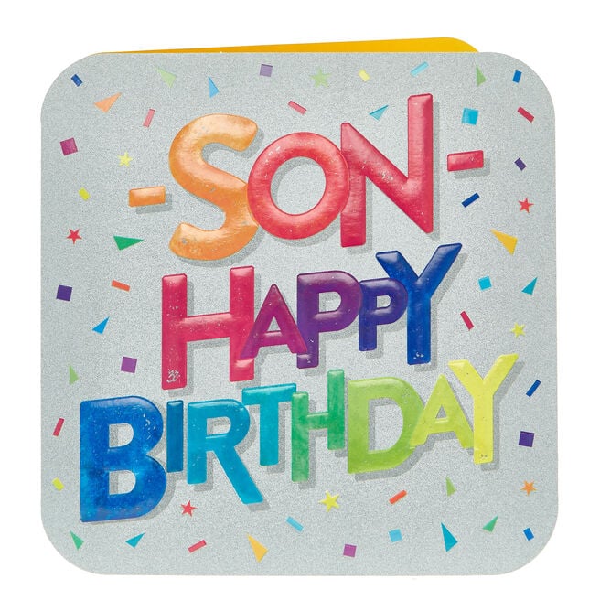 Platinum Collection Birthday Card - Son Bold Text