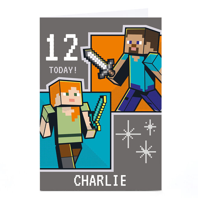 Personalised Birthday Card - Minecraft Any Age, Any Name
