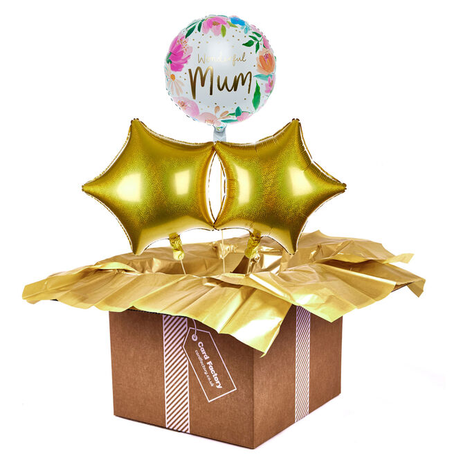 Wonderful Mum Floral Balloon Bouquet - DELIVERED INFLATED!