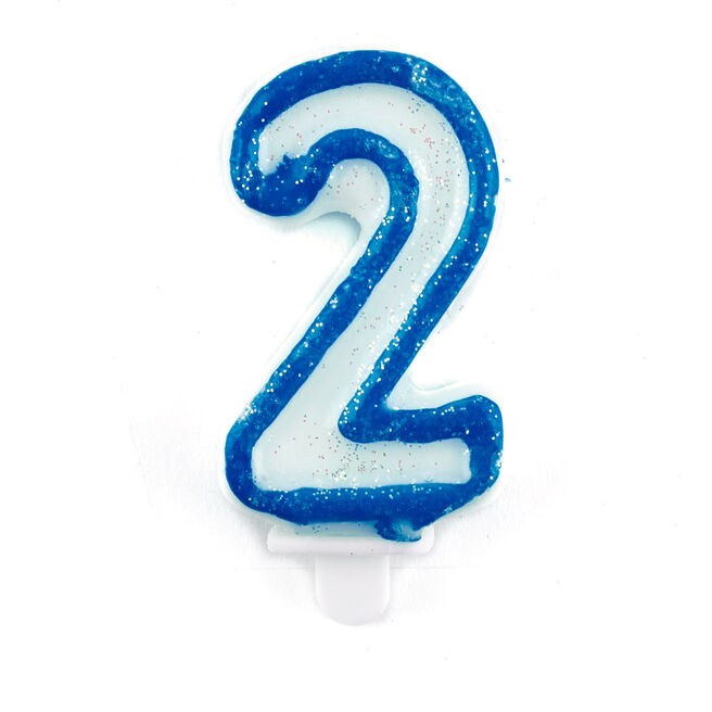 Blue Number 2 Birthday Candle