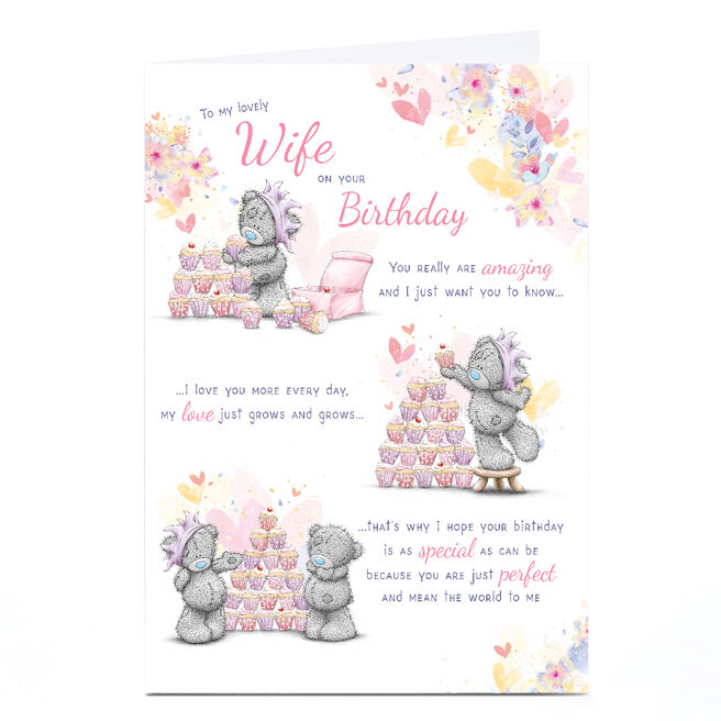 Personalised Tatty Teddy Birthday Card - My Lovely Wife