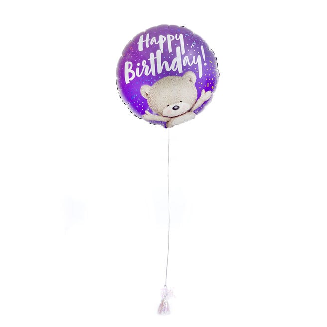 Purple Hugs Happy Birthday Balloon & Lindt Chocolates - FREE GIFT CARD!