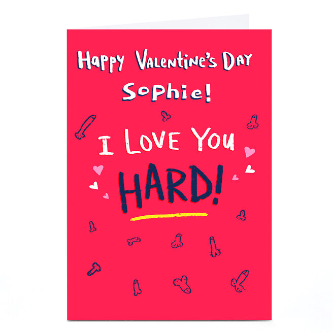 Personalised Hew Ma Valentine's Day Card - Hard
