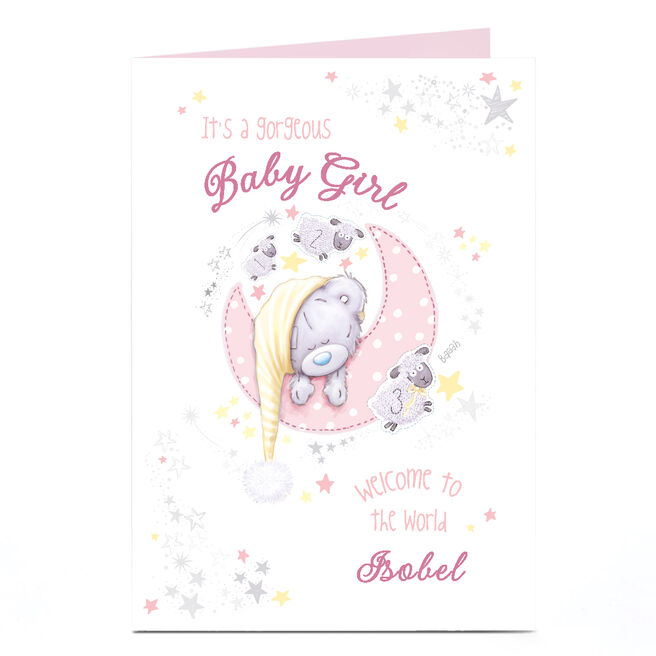 Personalised Tatty Teddy New Baby Card - Baby Girl