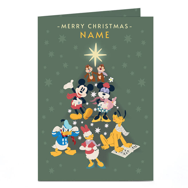 Personalised Disney Christmas Card - Character Tree, Any Name