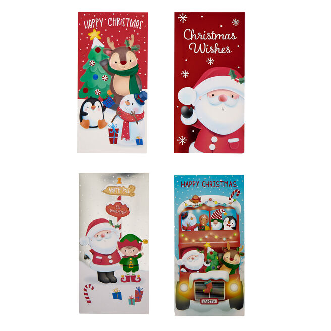 Cute Christmas Money Wallets - Pack of 4