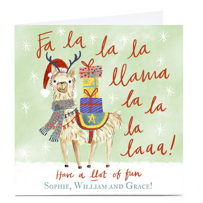 Personalised Emma Valenghi Christmas Card - Llama