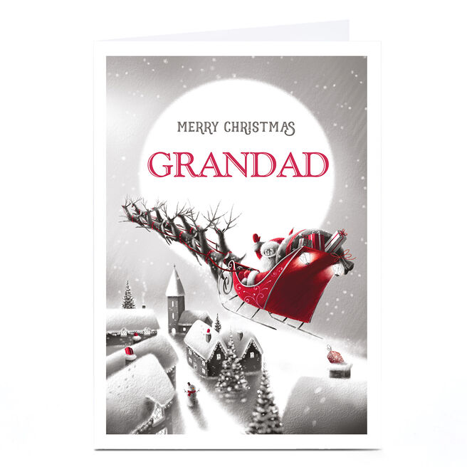 Christmas Card - Santa's Sleigh, Grandad,  Christmas Card - Santa's Sleigh, Grandad