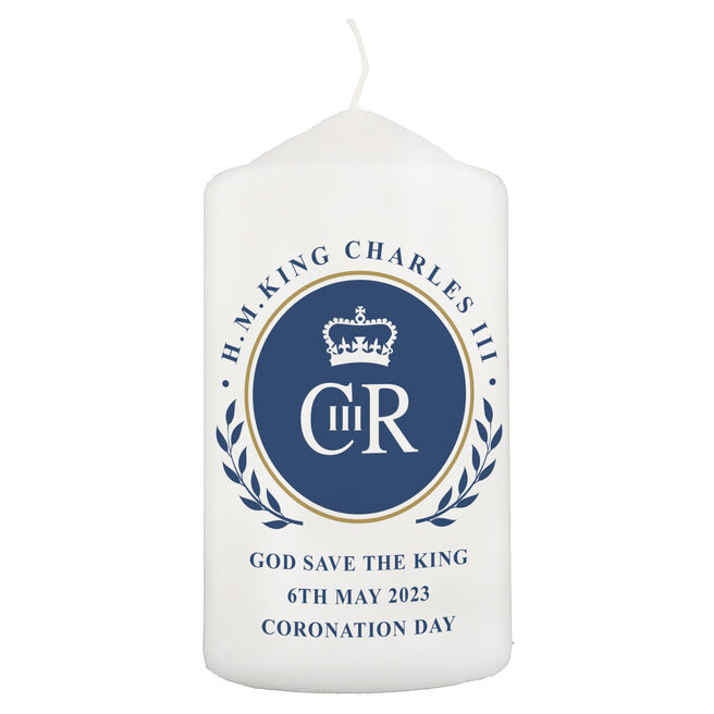 Personalised King's Coronation Pillar Candle