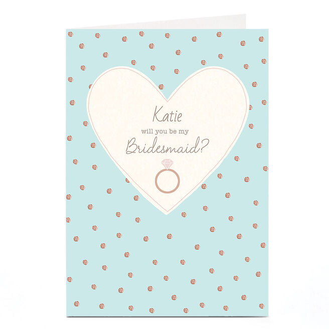 Personalised Wedding Card - Be My Bridesmaid Blue