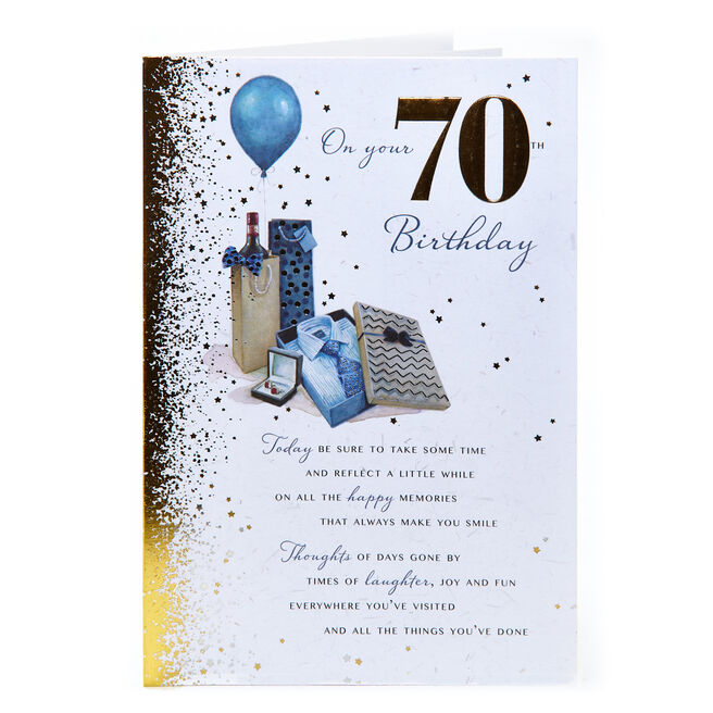 70th Birthday Card - Happy Memories