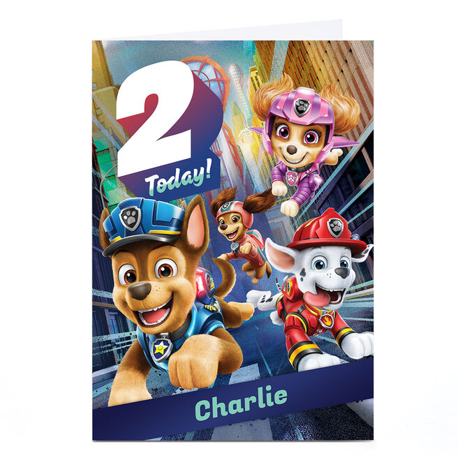 Personalised Paw Patrol Movie 2nd Birthday Card 