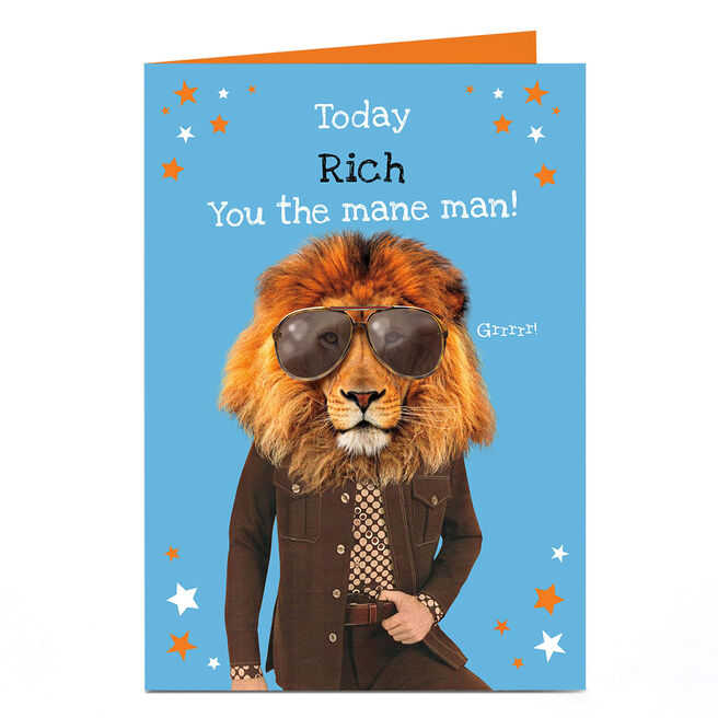 Personalised Heritage Wild Birthday Card - Mane Man!