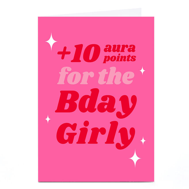 Personalised Birthday Card - Aura Points For Bday Girly