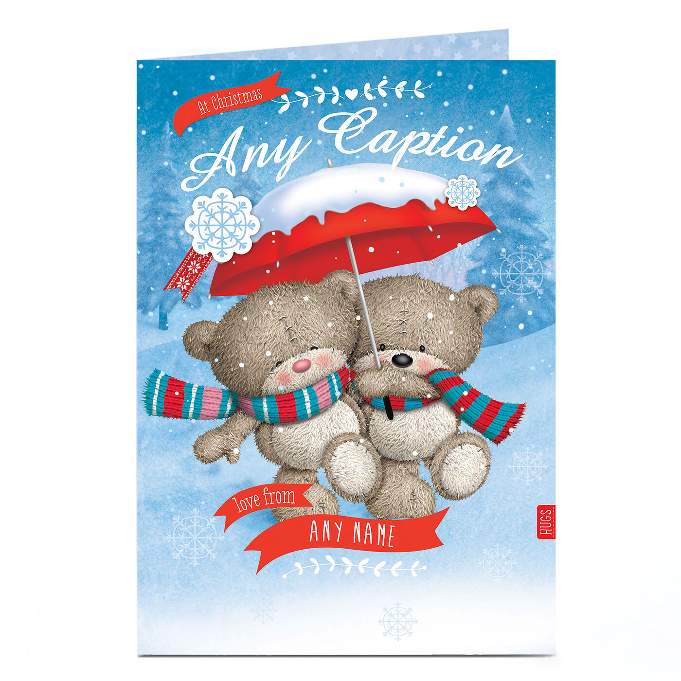 Buy Personalised Hugs Bear Christmas Card - Bears & Umbrella for GBP 2. ...