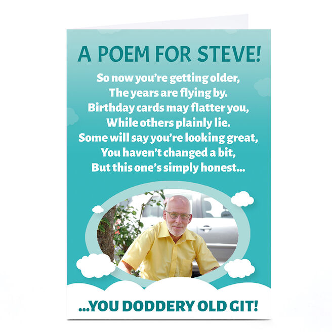 Photo Birthday Card - Old Git Poem