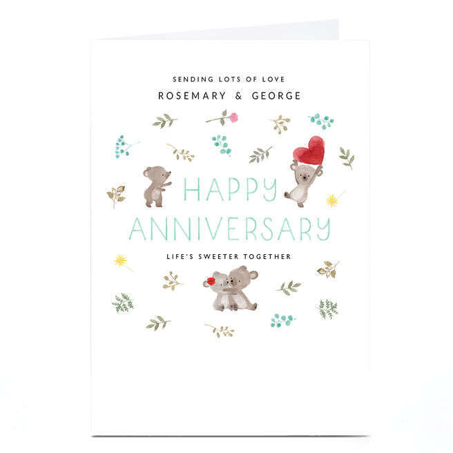Personalised Anniversary Card - Koalas, Lots Of Love