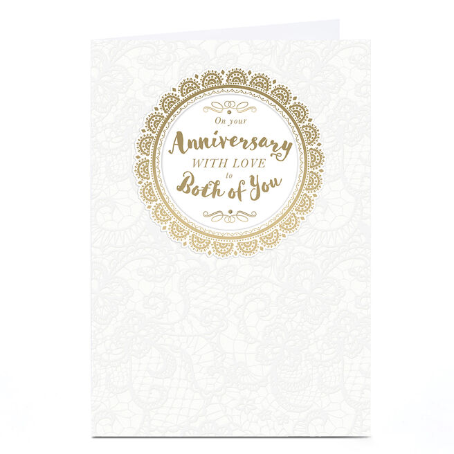 Personalised Anniversary Card - Gold With Love To You Both